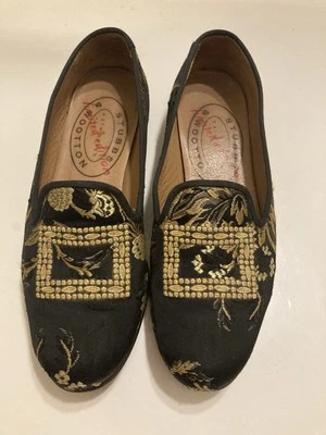 Unique Limited Edition Stubbs & Wonton 90s Vintage Embroidered 7.5 US Black Gold - Image 1 of 4