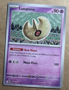 Pokemon Obsidian Flames Lunatone 092/197 - Picture 1 of 1