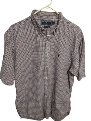 Винтажная спортивная рубашка Ralph Lauren мужская L на пуговицах короткий рукав опрятная повседневная  - Изображение 1 из 4