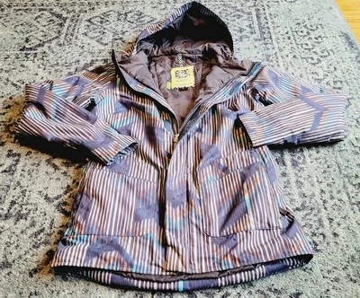 Burton DryRide Cadence Hooded Ski Snowboard Jacket Coat Women's Size XS Blue Geo - Image 1 of 4