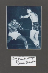 CARMEN BASILIO Signed 10x7 Photo Display Middleweight BOXING WORLD Champion COA - Picture 1 of 1