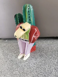 Deco Holzfiguren Vintage 90er Jahre Motiv: Hund und Cactus - Bild 1 von 5