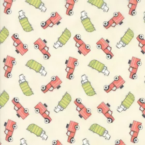 2 Yd Mighty Machines Truck Fabric Brushed Cotton Flannel Moda Bolt End - Picture 1 of 2