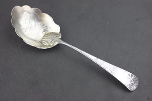 GORHAM "CHRYSANTHEME" STERLINGSILBER ÜBERBACKENE BEEREN SERVIERLÖFFEL 8 7/8" - Bild 1 von 7