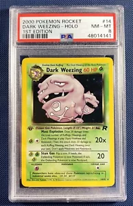 Dark Weezing 14/82 1st Edition Holo Team Rocket Graded Pokemon Card PSA 8 - Picture 1 of 3