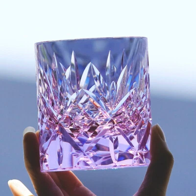 Purple 7.5oz Hand Engrave To Edo Kiriko Crystal Whiskey Glass Gift Packing 1pc - Image 1 of 4