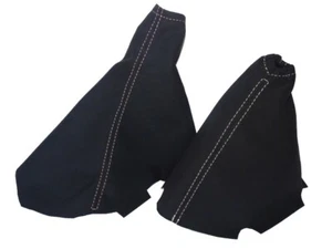 Gear & Handbrake Boot For Chevrolet Corvette C6 MK6 05-13 Suede White Stitching - Bild 1 von 5