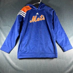 Adidas Boys Hoodie Blue Orange New York Mets Long Sleeve Size XL 18-20 Polyester - Picture 1 of 14