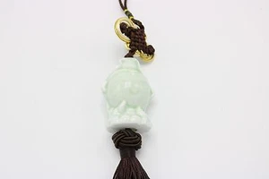 Celadon Porcelain Kwan Yin Figurine Tassel Great Gift Feng Shui - Picture 1 of 2
