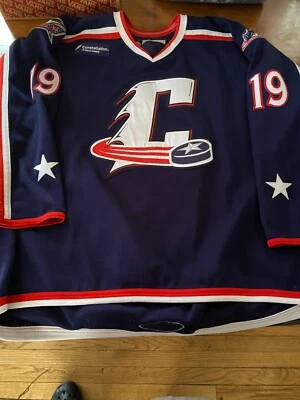 Camiseta deportiva Cleveland Monsters AHL Hockey Sam Vigneault 19 FIRMADA Talla 58 Chaquetas azules Foto 1 de 4