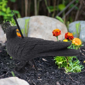 US Crow Elbow Crow Statue Plastic Waterproof Crow Decoys For - Picture 1 of 22
