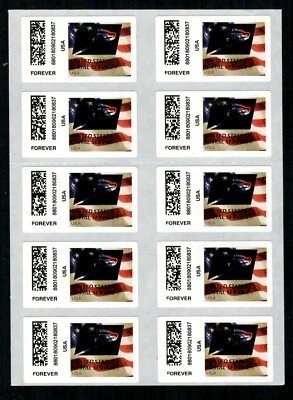 APC / CVP / ATM #CVP108 Sheet of 10 USPS Eagle Overprint ERRORS, Flag stamp - Image 1 of 2
