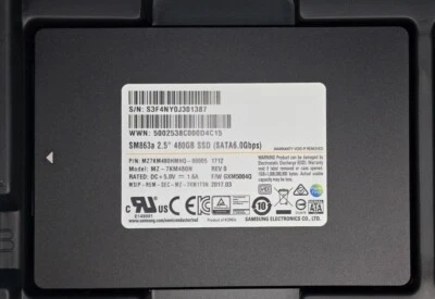 Samsung SM863a 480GB SSD 2.5" SATA 6.0Gbps Enterprise MZ7KM480HMHQ-00005 SSD-NEW - Image 1 of 3