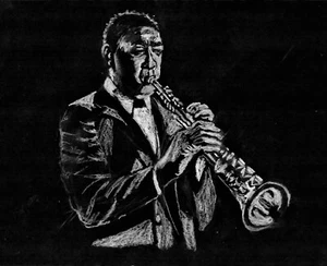Jazzklarinettenspieler, New Orleans Jazzspieler, Klarinette Jazz, Nachtclub Musiker - Bild 1 von 2