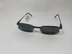 EASYCLIP EYEWEAR 747 47/19/135 GUNMETAL FLEX HINGE W/ POLARIZED SUN CLIP !H27 - Picture 1 of 9