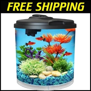 Elegant 2-Gallon LED Fish Tank Starter Kit with Power Filter for Betta Fish - Picture 1 of 9