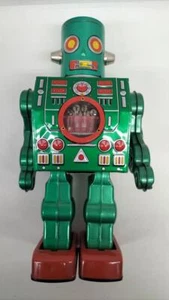 Metal House Robot Series ENERGY ROBOT Green VIntage Tin Toy Showa Retro with Box - Photo 1 sur 19