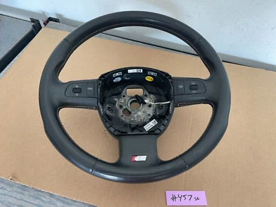 Volante Audi S6 2007-2008 OEM com pás couro preto #457 - Imagem 1 de 4