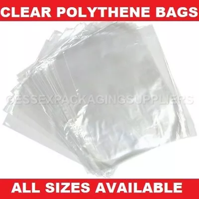 Clear Polythene Bags Plastic All Sizes Craft Food Storage Large Small Cheapest • 6.99£