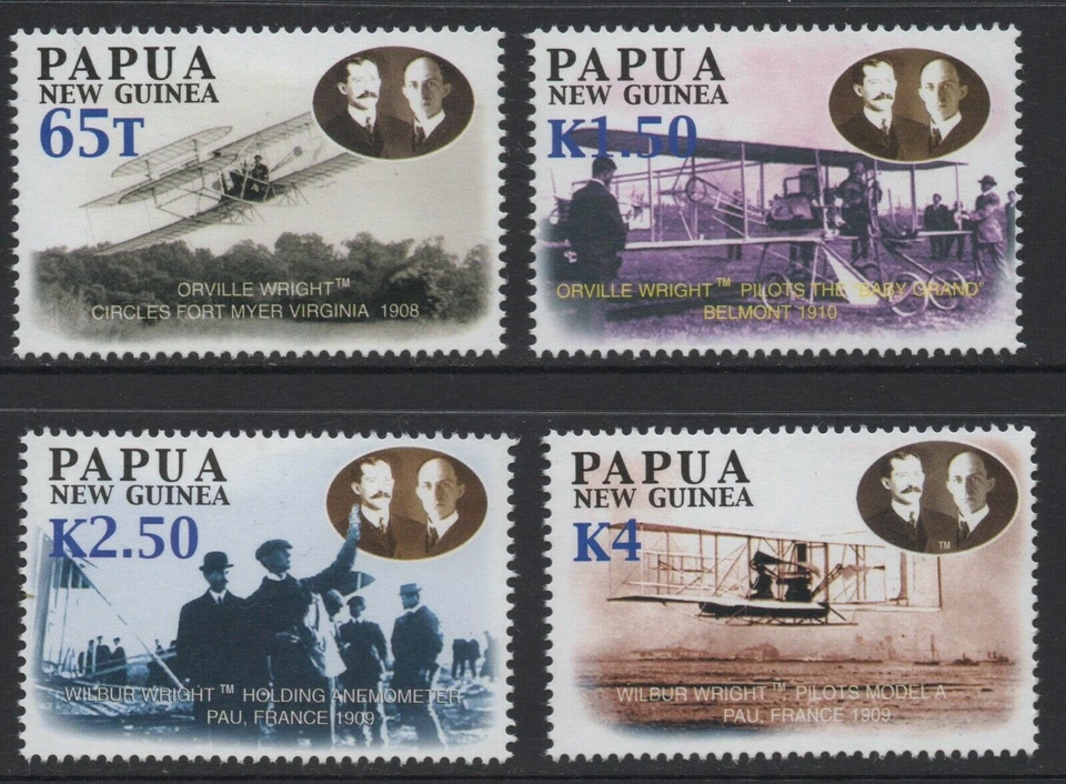 PNG 2003 (Papúa Nueva Guinea) - Centenario de la Aviación - Juego de 4 MNH  Foto 1 de 1