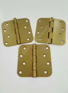 3 Steel Door Hinges 4"x4" 5/8"R US2D Zinc Dichromate Finish - Picture 1 of 2