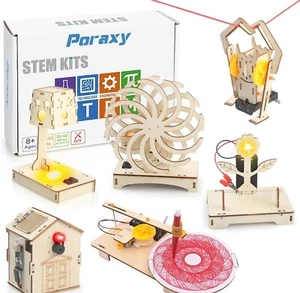 6-in-1 STEM Toys Kids Ages 8-12 Wooden Puzzles Science Projects Building Kits - Picture 1 of 7