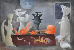 LEONORA CARRINGTON Poster or Canvas Print "Evening Conference, 1949" - Picture 1 of 1