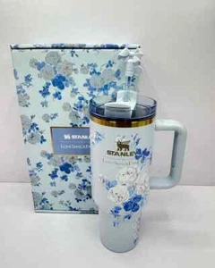 Stanley X Love Shack Fancy Tumbler 40oz Holiday Rosa Beaux Blue With Box Free Sh - Picture 1 of 2