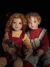 Himstedt Dolls-georgie Twins ❤️repaint/new Eyes/mohair Wigs -cheerful & Poseable