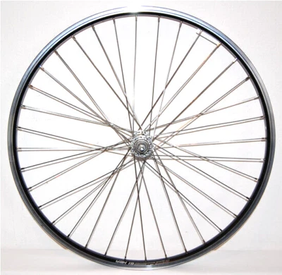 26 Zoll Vorderrad Laufrad Alu Hohlkammerfelge schwarz YAK19 - Bild 1 von 3