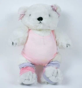 GORHAM WHITE BALLERINA BALLET TEDDY BEAR 1985 PLUSH STUFFED ANIMAL PINK LEOTARD - Bild 1 von 1