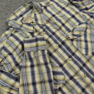 Duluth Trading Camicia Uomo Extra Large Alta Free Swingin Chambray Plaid - Foto 1 di 8