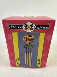 Mini carillón de viento vintage NCE florales hadas girasoles caprichoso nuevo de stock - Imagen 1 de 4