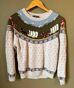 Vintage 90’s Woolrich S Sweater Prairie Cottagecore Oregon Trail RARE Nordic - Picture 1 of 10