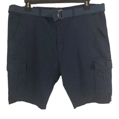 Wicked Stitch Shorts Mens 42 Navy Belted Cargo Short Pants - Imagem 1 de 4