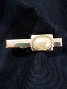 Initial Monogram Letter Swank Tie Bar Clip Vintage Initial D Gold Tone - Picture 1 of 6