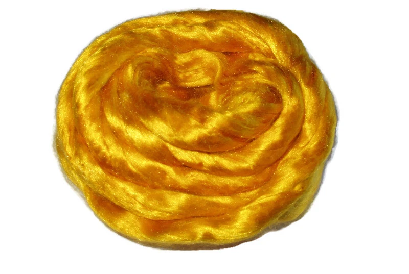 Mulberry or tussah silk roving for spinning felting fiber doll hair 0.5oz/15g - Image 1 of 4