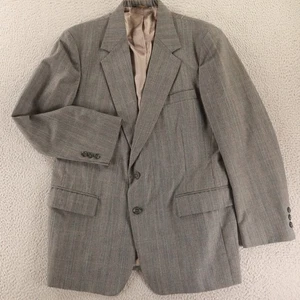 Giacca vintage Hopsack M 40R grigia finestra check misto lana blazer cappotto sportivo - Foto 1 di 17