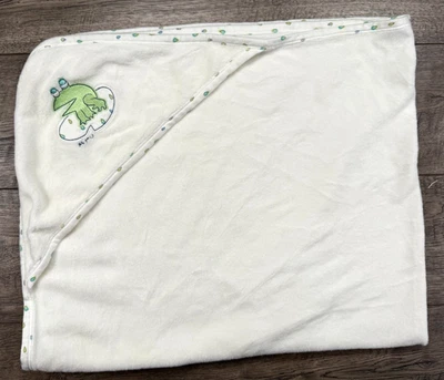 Toalla de baño Carter's vintage de tela de rizo con capucha rana emú para bebé Foto 1 de 3