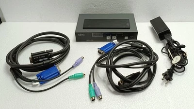 Fujitsu FS-1104AU SERVIS 4-Port KVM Switch NC14004-B895 USB PS/2 Mit Kabeln - Bild 1 von 4