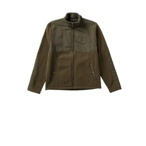 Vuori Herren Fleecejacke durchgehender Reißverschluss olivgrün Kontrastbesatz Small - Bild 1 von 11