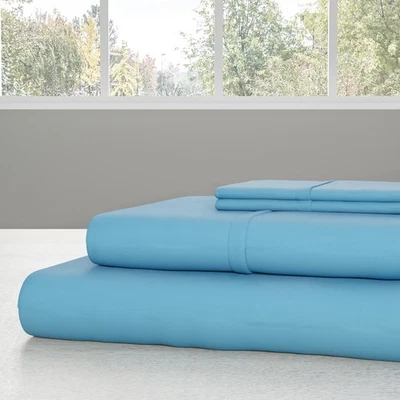 Twin XL Microfiber Bed Sheet Set Hotel Luxury Nice Thin Light Blue Sheets - Image 1 of 3