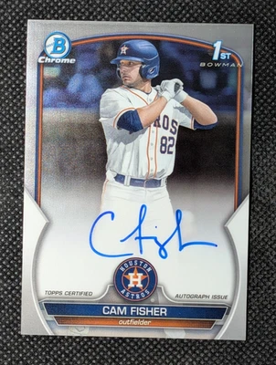 Cam Fisher 2023 Bowman Chrome 1st Auto On Card Houston Astros - Image 1 of 2