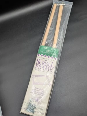 VTG NOS Homecrafters Needlework Wooden Scroll 9" x 24" Frame Cross Stitch ++ - Image 1 of 4