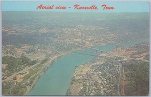 Aerial View Knoxville TN, Downtown & Neyland Stadium, 1960s Chrome Postcard - Picture 1 of 2