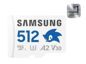 Samsung PRO Plus Sonic The Hedgehog + Adapter, 512GB microSDXC, 512GB, White - Picture 1 of 3