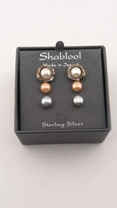 Shablool Made In Israel Earring Set 3 Sterling Silver Pairs Earrings - Picture 1 of 8