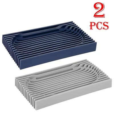 Paquete de 2 Jaboneras Soporte Auto Drenaje Silicona Contenedor Estuche Baño Ducha Cesta Foto 1 de 4