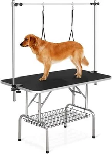 36" Dog Pet Grooming Table Adjustable Heavy Duty Portable w/Arm &Noose Mesh Tray - Picture 1 of 8