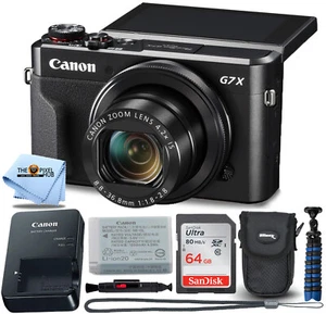 Cámara digital Canon PowerShot G7 X Mark II 1066C001 + 64 GB + Paquete de trípode - Imagen 1 de 10